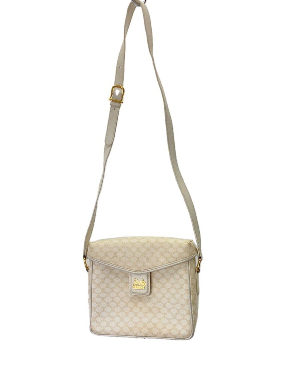 Celine Shoulder Bag Leather White All over